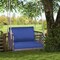 1-Person Rattan Hanging Porch Swing Seat with Cushions and Ropes
